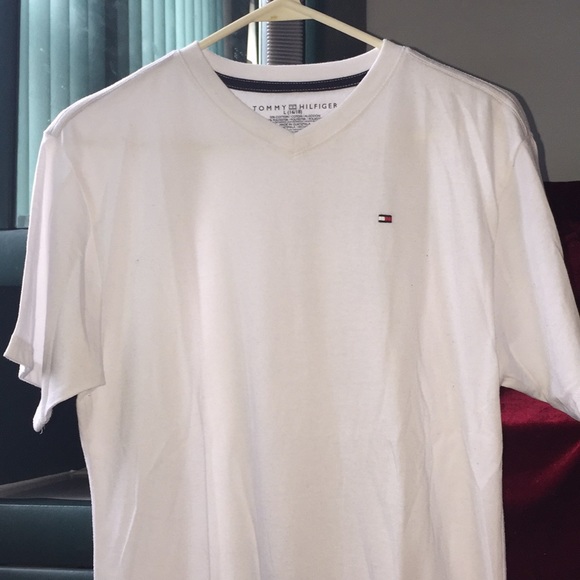 tommy hilfiger plain white shirt